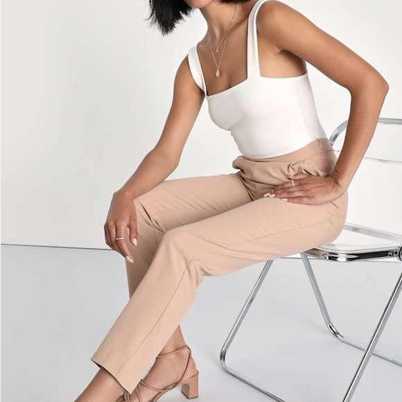 Lulus NWT beige high rise dress pants ❤️ - Picture 2 of 9